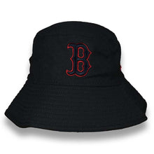 Load image into Gallery viewer, Boston Red Sox New Era MLB Bucket Cap Hat Navy Crown/Visor Navy/Red Logo (2022 Batting Practice)

