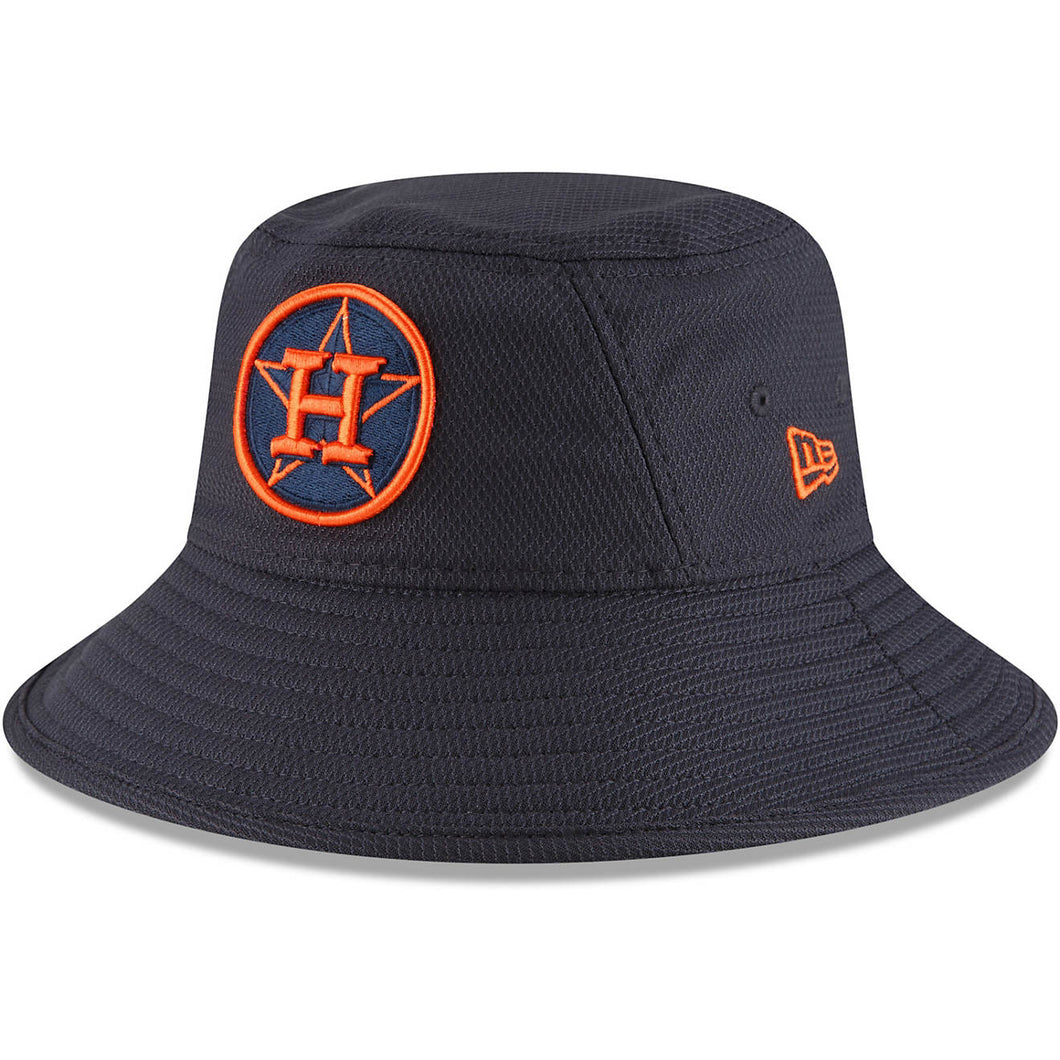 Houston Astros New Era MLB Bucket Cap Hat Navy Crown/Visor Orange Logo (2022 Batting Practice)