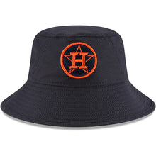 Load image into Gallery viewer, Houston Astros New Era MLB Bucket Cap Hat Navy Crown/Visor Orange Logo (2022 Batting Practice)
