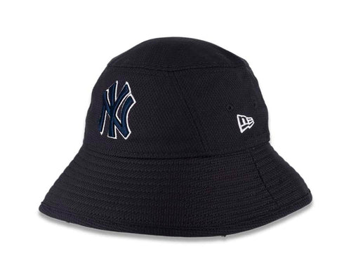 New York Yankees New Era MLB Bucket Cap Hat Navy Crown/Visor Navy/White Logo (2022 Batting Practice)