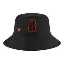 Load image into Gallery viewer, San Francisco Giants New Era MLB Bucket Cap Hat Navy Crown/Visor Black/Orange Logo (2022 Batting Practice)
