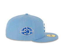 Load image into Gallery viewer, San Diego Padres New Era MLB 59FIFTY 5950 Fitted Cap Hat Sky Blue Crown/Visor White/Blue Azzure Logo 50th Anniversary Side Patch Blue Azzure UV
