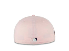 Load image into Gallery viewer, San Diego Padres New Era MLB 59FIFTY 5950 Fitted Cap Hat Pink Crown/Visor White/Dark Purple Logo 50th Anniversary Side Patch Dark Purple UV
