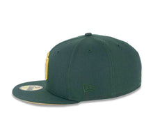 Load image into Gallery viewer, San Diego Padres New Era MLB 59FIFTY 5950 Fitted Cap Hat Mountain Pine Green Crown/Visor Metallic Gold Logo 40th Anniversary Side Patch Yellow UV
