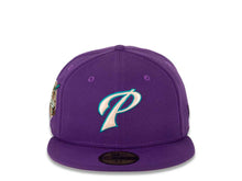 Load image into Gallery viewer, San Diego Padres New Era MLB 59FIFTY 5950 Fitted Cap Hat Deep Purple Crown/Visor Pink/Teal “P” Logo 40th Anniversary Side Patch Pink UV
