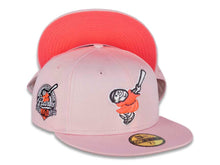 Load image into Gallery viewer, San Diego Padres New Era MLB 59FIFTY 5950 Fitted Cap Hat Pink Crown/Visor Pink Glow/White “Friar” Logo 40th Anniversary Side Patch Pink Glow UV
