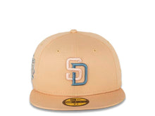 Load image into Gallery viewer, San Diego Padres New Era MLB 59FIFTY 5950 Fitted Cap Hat Blush Sky Crown/Visor Pink/Sky Blue Logo 2016 All-Star Game Side Patch Sky Blue UV
