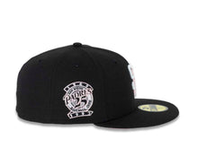 Load image into Gallery viewer, San Diego Padres New Era MLB 59Fifty 5950 Fitted Cap Hat Black Crown White/Pink Logo 25th Anniversary Side Patch Pink UV
