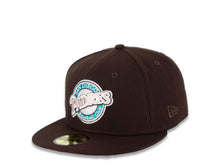 Load image into Gallery viewer, San Diego Padres New Era MLB 59FIFTY 5950 Fitted Cap Hat Dark Brown Crown/Visor Pink/Teal &quot;Baseball Club&quot; Logo 2016 All-Star Game Side Patch Pink UV
