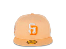 Load image into Gallery viewer, San Diego Padres New Era MLB 59FIFTY 5950 Fitted Cap Hat Peach Crown/Visor White/Dark Peach Logo 2016 All-Star Game Side Patch Gray UV
