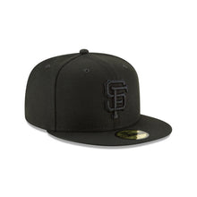 Load image into Gallery viewer, (Youth) San Francisco Giants New Era MLB 59FIFTY 5950 Fitted Cap Hat Black Crown/Visor Black Logo
