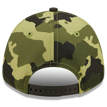 Load image into Gallery viewer, San Diego Padres New Era MLB 9FORTY 940 Adjustable Cap Hat Camo Crown/Visor Camo Flag/Gold Logo (2022 Armed Forces Day)
