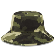 Load image into Gallery viewer, San Francisco Giants New Era MLB Bucket Cap Hat Camo Crown/Visor Camo Flag/Gold Logo (2022 Armed Forces Day)
