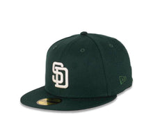 Load image into Gallery viewer, San Diego Padres New Era MLB 59FIFTY 5950 Fitted Cap Hat Dark Green Crown/Visor White Logo 1992 All-Star Game Side Patch Gray UV
