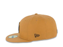 Load image into Gallery viewer, San Diego Padres New Era MLB 59FIFTY 5950 Fitted Cap Hat Panama Tan Crown/Visor Brown/Temple Gold Logo 50th Anniversary Side Patch Brown UV
