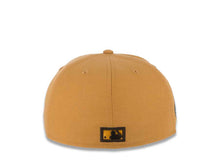 Load image into Gallery viewer, San Diego Padres New Era MLB 59FIFTY 5950 Fitted Cap Hat Panama Tan Crown/Visor Brown/Temple Gold Logo 50th Anniversary Side Patch Brown UV
