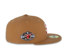 Load image into Gallery viewer, San Diego Padres New Era MLB 59FIFTY 5950 Fitted Cap Hat Light Bronze Canvas Crown/Visor White/Red Logo 50th Anniversary Side Patch Brown UV
