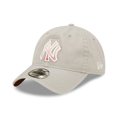 New York Yankees New Era MLB 9TWENTY 920 Adjustable Cap Hat Gray Crown/Visor Pink/White Logo (2022 Mother's Day)
