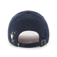Load image into Gallery viewer, New York Yankees &#39;47 MLB Clean Up Adjustable Cap Hat Navy Crown/Visor White Logo with Pink/Green “Rose” Pink UV
