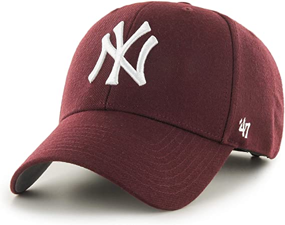 New York Yankees '47 MLB MVP Adjustable Cap Hat Maroon Crown/Visor White Logo