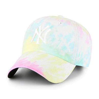 New York Yankees '47 MLB Clean Up Adjustable Cap Hat Tie Dye Crown/Visor White Logo