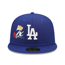 Load image into Gallery viewer, Los Angeles Dodgers New Era MLB 59FIFTY 5950 Fitted Cap Hat Royal Blue Crown/Visor Team Color Logo with 7x Crown Rose (Crown Champs)
