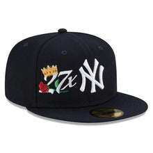 Load image into Gallery viewer, New York Yankees New Era MLB 59FIFTY 5950 Fitted Cap Hat Navy Crown/Visor Team Color Logo with 27x Crown Rose (Crown Champs)
