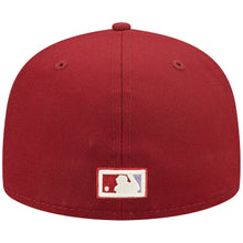 Load image into Gallery viewer, Philadelphia Phillies New Era MLB 59FIFTY 5950 Fitted Cap Hat Cardinal Crown/Visor Team Color Cooperstown Retro Logo 1980 World Series Side Patch Lavender UV (Pop Sweat)
