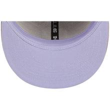 Load image into Gallery viewer, Philadelphia Phillies New Era MLB 59FIFTY 5950 Fitted Cap Hat Cardinal Crown/Visor Team Color Cooperstown Retro Logo 1980 World Series Side Patch Lavender UV (Pop Sweat)
