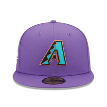 Load image into Gallery viewer, Arizona Diamondbacks New Era MLB 59FIFTY 5950 Fitted Cap Hat Purple Crown/Visor Team Color Cooperstown Retro Logo 2001 World Series Side Patch Pink UV (Pop Sweat)

