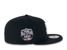 Load image into Gallery viewer, San Diego Padres New Era MLB 59FIFTY 5950 Fitted Cap Hat Black Crown/Visor White Logo With Pink Rose 2016 All-Star Game Side Patch Pink UV
