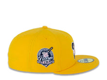 Load image into Gallery viewer, San Diego Padres New Era MLB 59FIFTY 5950 Fitted Cap Hat Yellow/Gold Crown/Visor Pink/Weat “Swinging Friar” Logo 40th Anniversary Side Patch Pink UV
