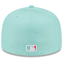 Load image into Gallery viewer, (Youth) San Diego Padres New Era MLB 59FIFTY 5950 Fitted Cap Hat Light Teal Crown/Visor Magenta Logo (2022 City Connect)
