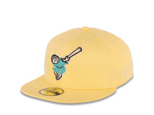 Load image into Gallery viewer, San Diego Padres New Era MLB 59FIFTY 5950 Fitted Cap Hat Light Yellow Crown/Visor Teal/White Swinging Friar Logo 40th Anniversary Side Patch Teal UV
