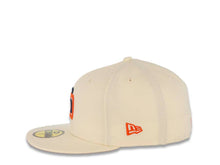 Load image into Gallery viewer, San Diego Padres New Era MLB 59FIFTY 5950 Fitted Cap Hat Chrome White Crown/Visor Navy/Orange Logo 1998 World Series Side Patch Orange UV
