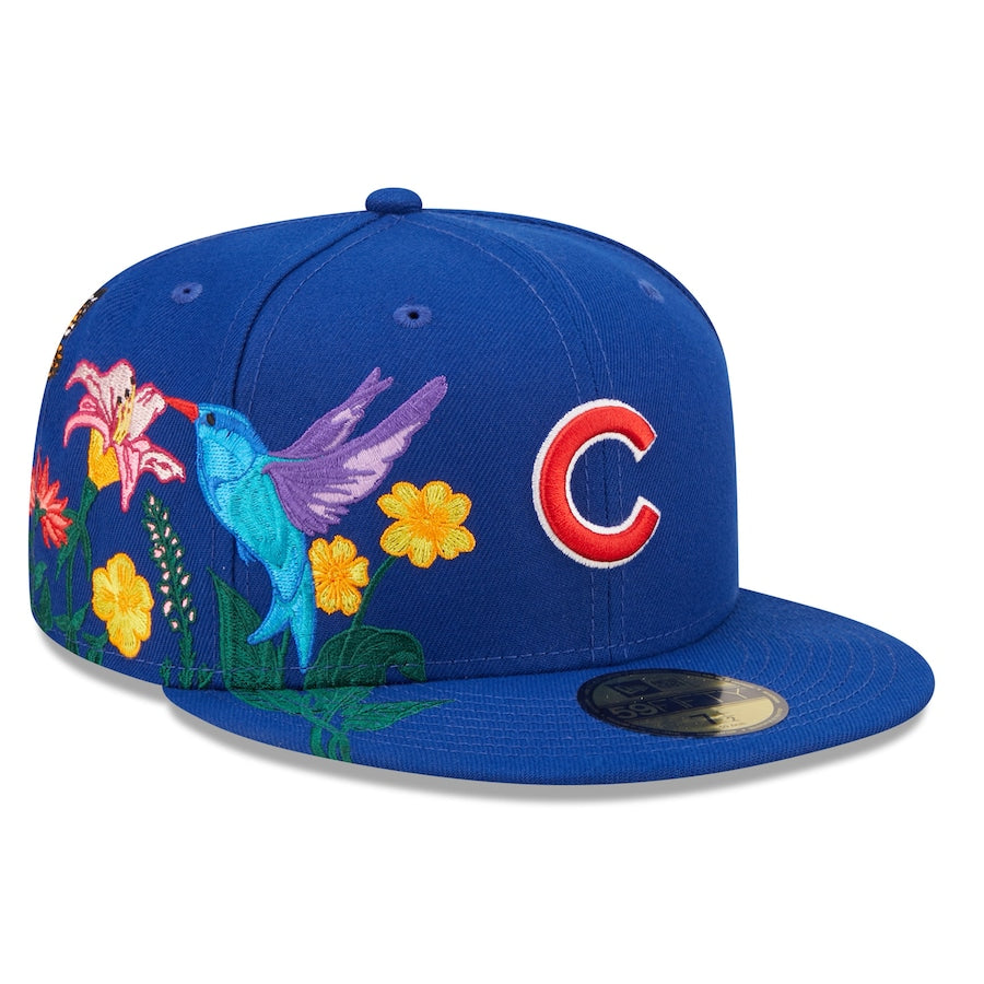 Chicago Cubs New Era MLB 59FIFTY 5950 Fitted Cap Hat Royal Blue Crown/Visor Team Color Logo (Blooming)