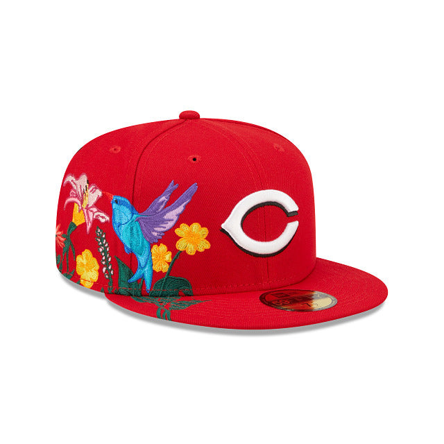 Cincinnati Reds New Era MLB 59FIFTY 5950 Fitted Cap Hat Red Crown/Visor Team Color Logo (Blooming)