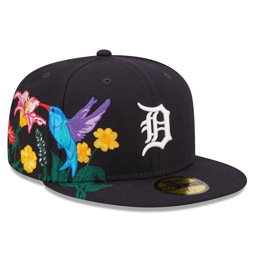 Detroit Tigers New Era MLB 59FIFTY 5950 Fitted Cap Hat Navy Crown/Visor Team Color Logo (Blooming)