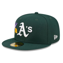 Load image into Gallery viewer, Oakland Athletics New Era MLB 59FIFTY 5950 Fitted Cap Hat Dark Green Crown/Visor Team Color Logo (Blooming)
