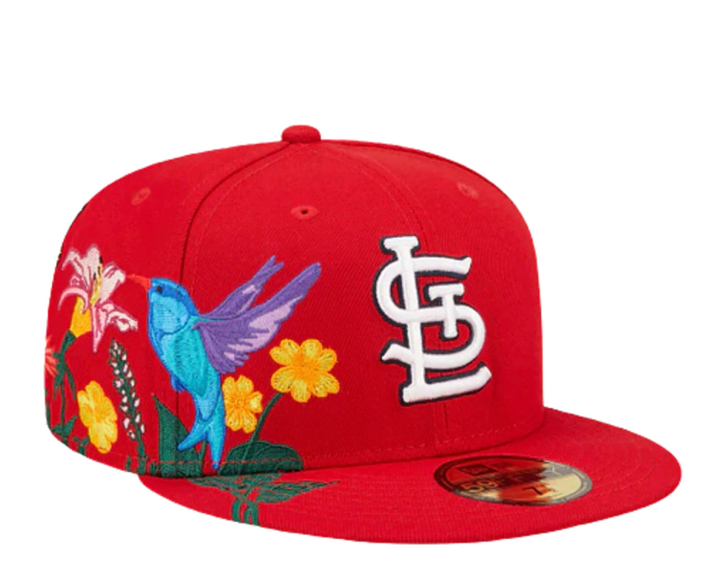 St. Louis Cardinals New Era 59FIFTY 5950 Fitted Cap Hat Red Crown/Visor Team Color Logo (Blooming)