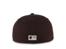 Load image into Gallery viewer, San Diego Padres New Era MLB 59FIFTY 5950 Fitted Cap Hat Dark Brown Crown/Visor White Logo 40th Anniversary Side Patch Gray UV
