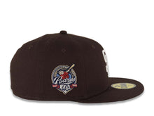 Load image into Gallery viewer, San Diego Padres New Era MLB 59FIFTY 5950 Fitted Cap Hat Dark Brown Crown/Visor White Logo 40th Anniversary Side Patch Gray UV
