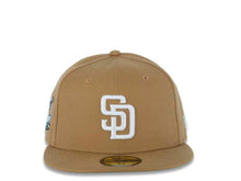 Load image into Gallery viewer, San Diego Padres New Era MLB 59FIFTY 5950 Fitted Cap Hat Wheat Crown/Visor White Logo 40th Anniversary Side Patch Green UV
