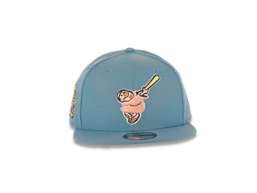 San Diego Padres New Era MLB 9FIFTY 950 Snapback Cap Hat Sky Blue Crown/Visor Pink/Yellow Logo 25th Anniversary Side Patch Pink UV