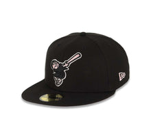 Load image into Gallery viewer, San Diego Padres New Era MLB 59FIFTY 5950 Fitted Cap Hat Black Crown/Visor Black/Pink Swining Friar Logo Stadium Side Patch Pink UV
