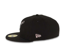Load image into Gallery viewer, San Diego Padres New Era MLB 59FIFTY 5950 Fitted Cap Hat Black Crown/Visor Black/Pink Swining Friar Logo Stadium Side Patch Pink UV
