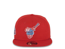 Load image into Gallery viewer, San Diego Padres New Era MLB 59FIFTY 5950 Fitted Cap Hat Red Crown/Visor Sky Blue/Red Swinging Friar Logo 50th Anniversary Side Patch Sky Blue UV
