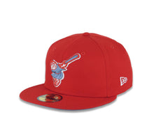 Load image into Gallery viewer, San Diego Padres New Era MLB 59FIFTY 5950 Fitted Cap Hat Red Crown/Visor Sky Blue/Red Swinging Friar Logo 50th Anniversary Side Patch Sky Blue UV
