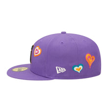 Load image into Gallery viewer, Arizona Diamondbacks New Era MLB 59FIFTY 5950 Fitted Cap Hat Purple Crown/Visor Team Color Cooperstown Logo (Chain Stitch Heart)
