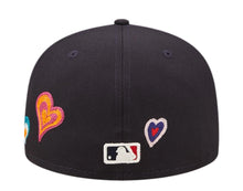 Load image into Gallery viewer, Atlanta Braves New Era MLB 59FIFTY 5950 Fitted Cap Hat Navy Crown/Visor Team Color Logo (Chain Stitch Heart) 
